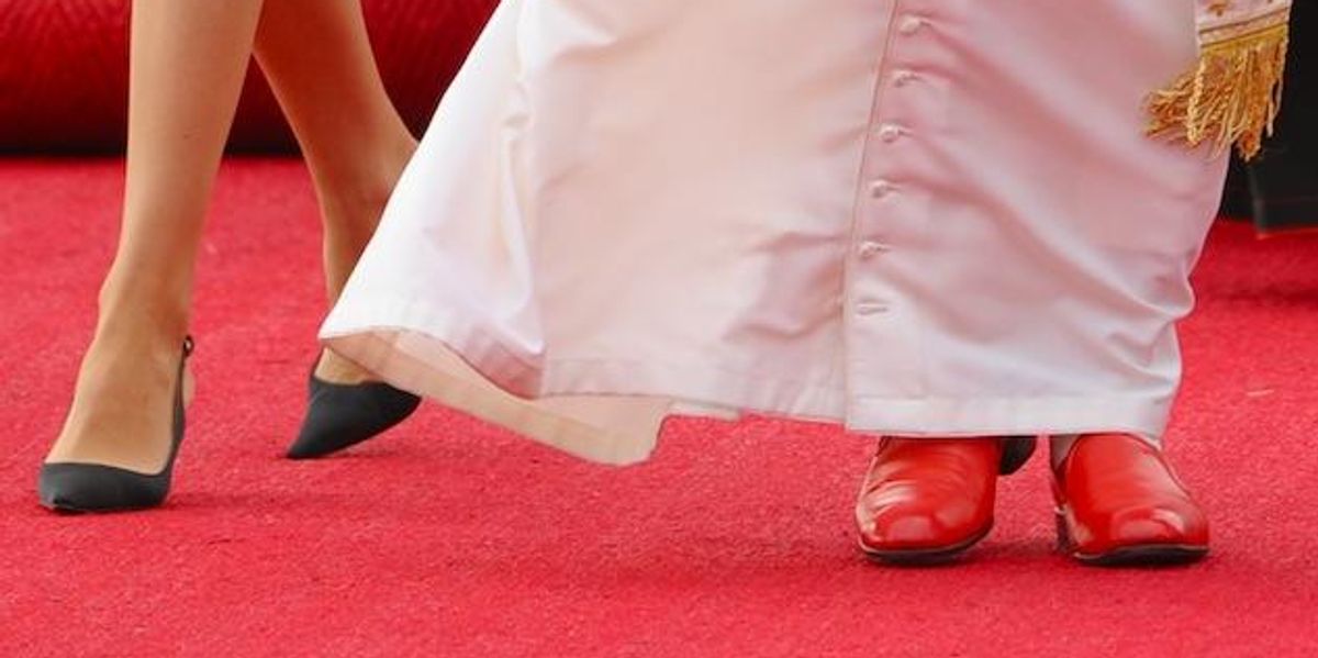 Pope red shoes prada Clearance