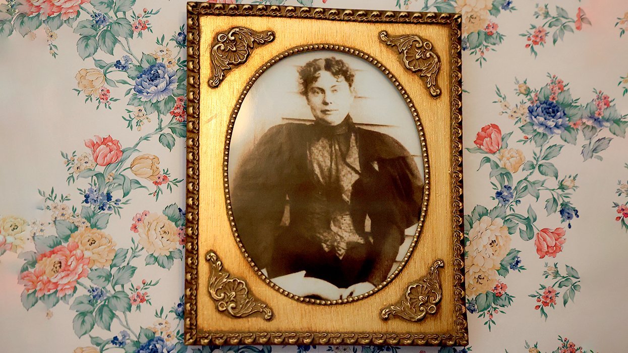 portrait of Lizzie Borden inside the Lizzie Borden House Fall River MA 2023