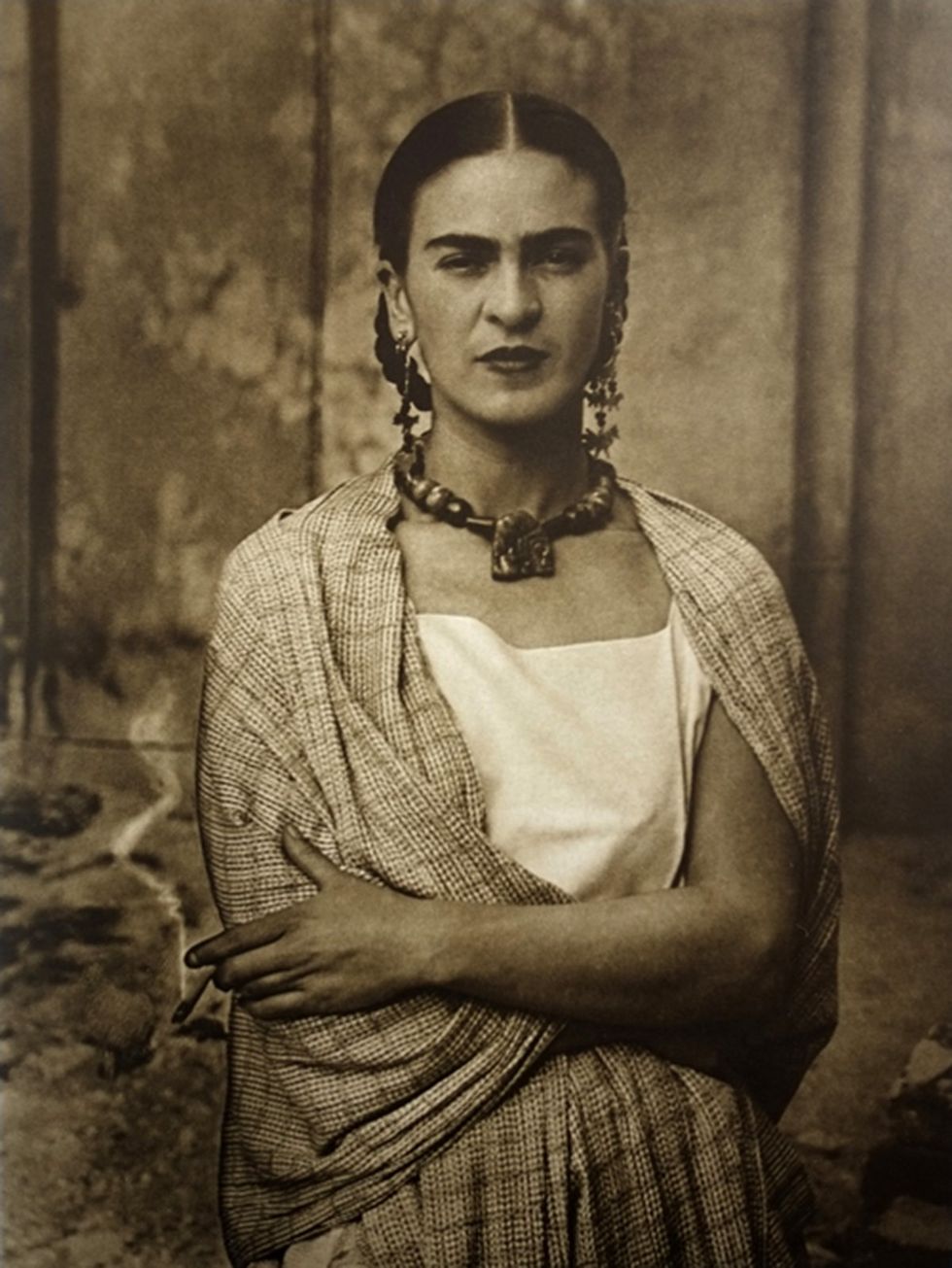 Portrait of Mexican painter Frida Kahlo photographed in 1932 by her father Guillermo
