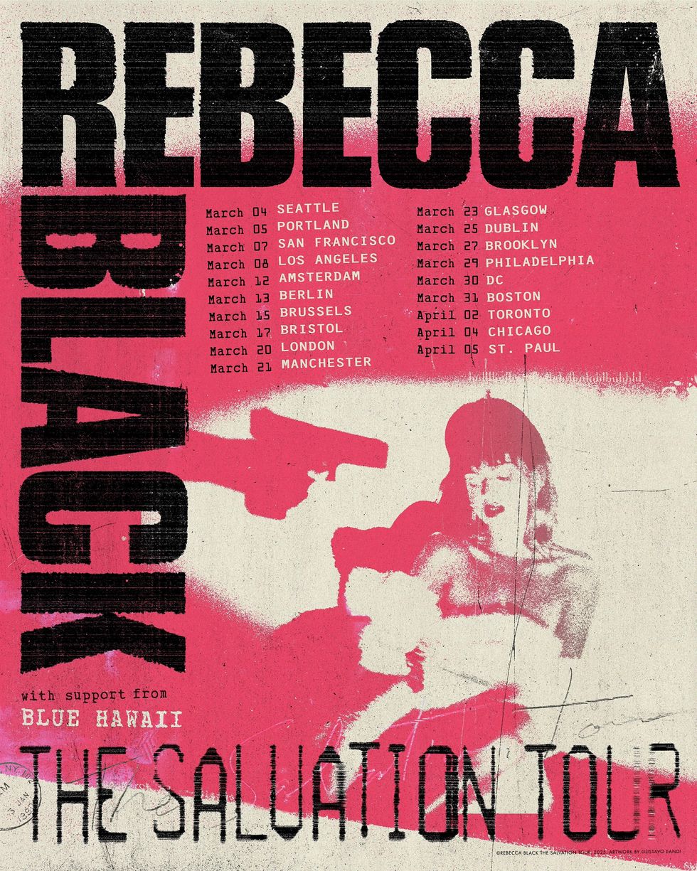 Poster for 'THE SALVATION TOUR' by Rebecca Black