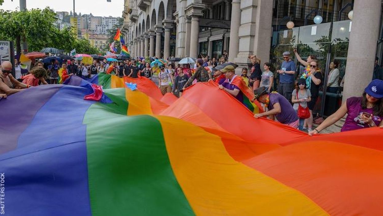 Pride flag from Pride festival in Switzerland