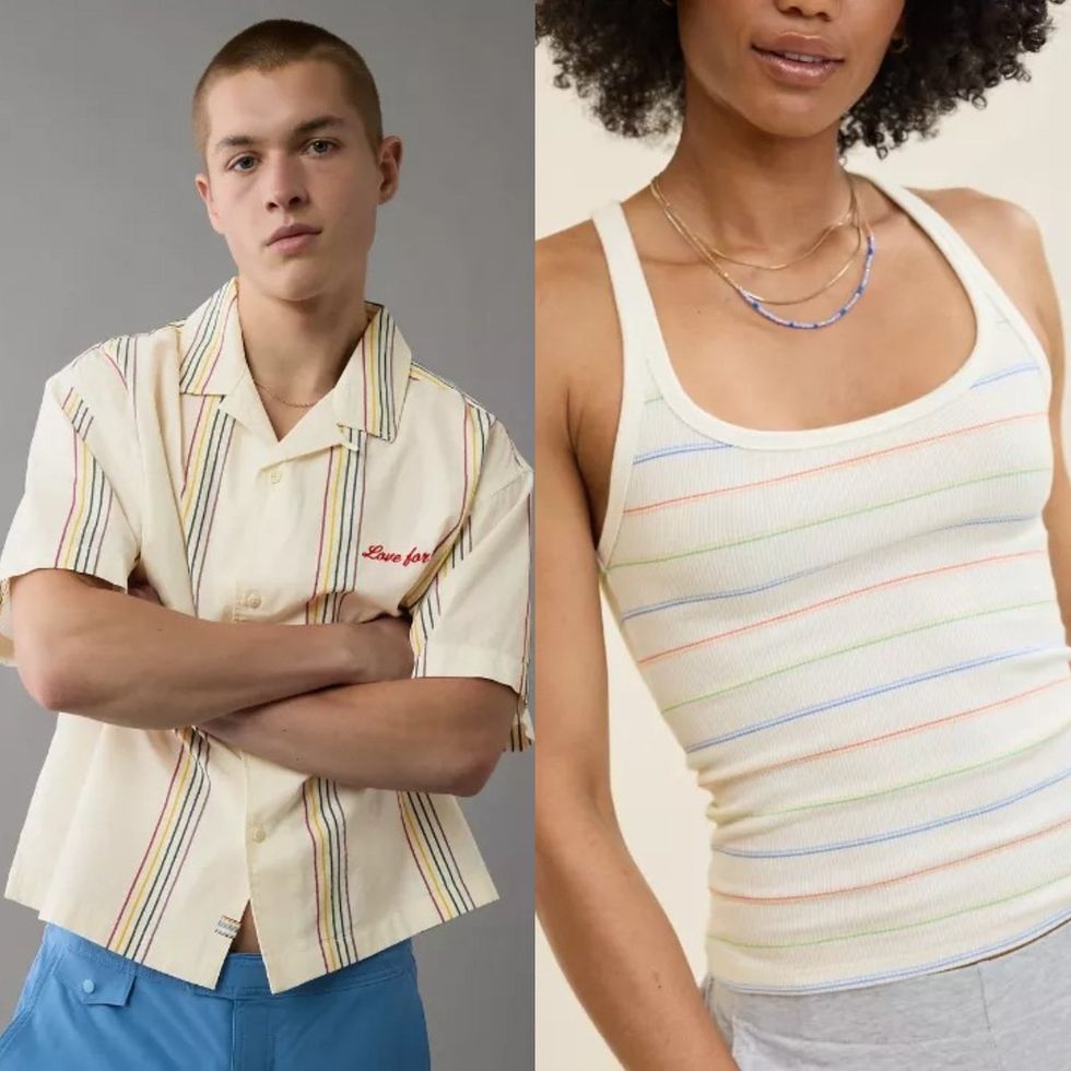Pride shirts from American Eagle and Aerie