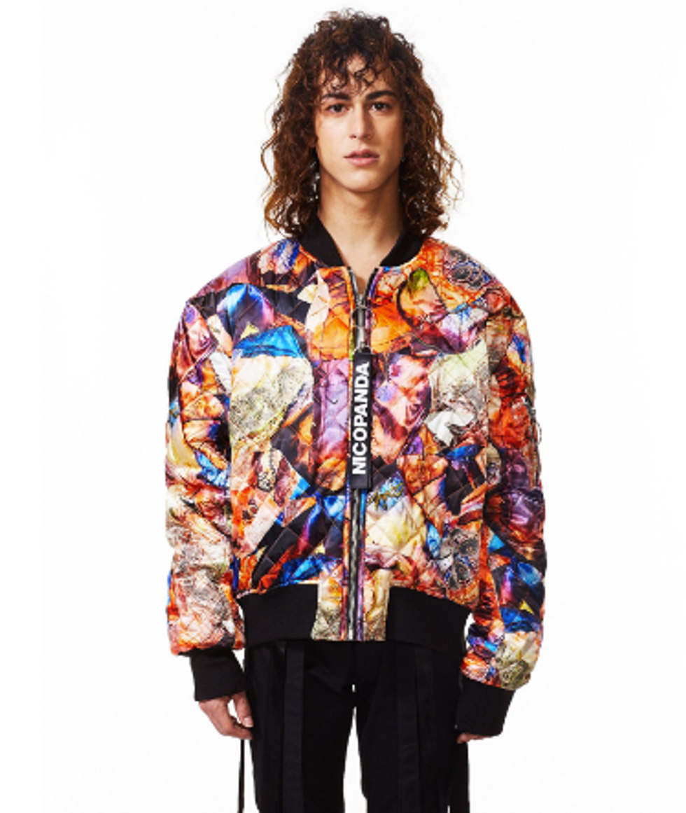 Printed Quilted Bomber