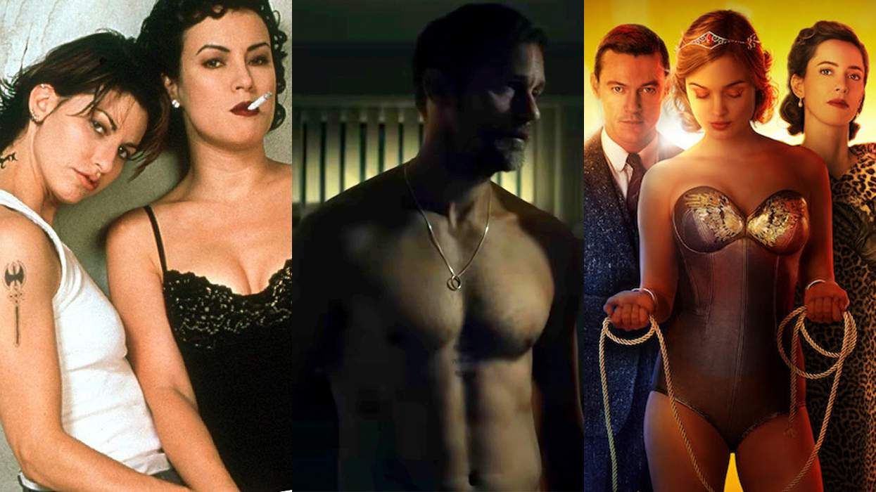 Promotional images for the films Bound Pillion and Professor Marston and the Wonder Women