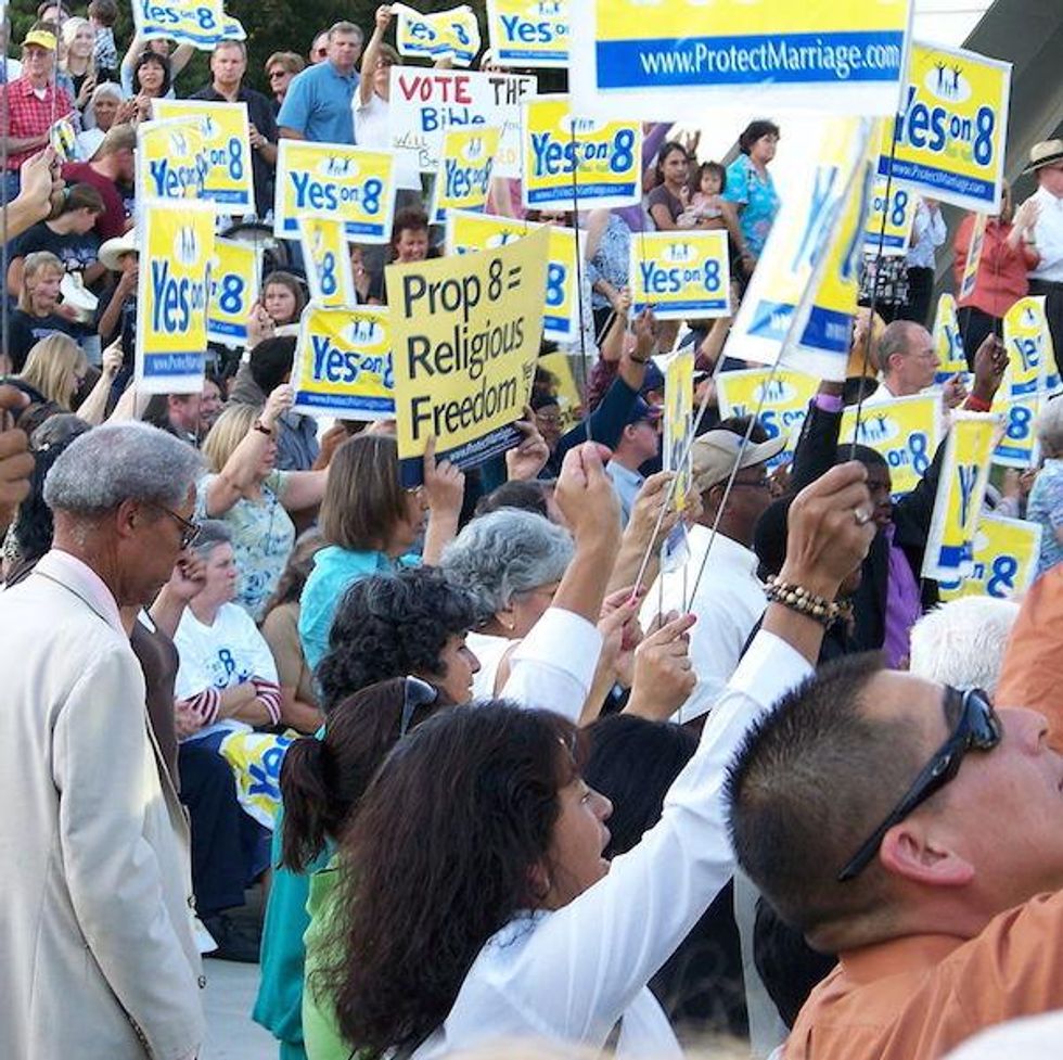 Prop 8 bans marriage in California