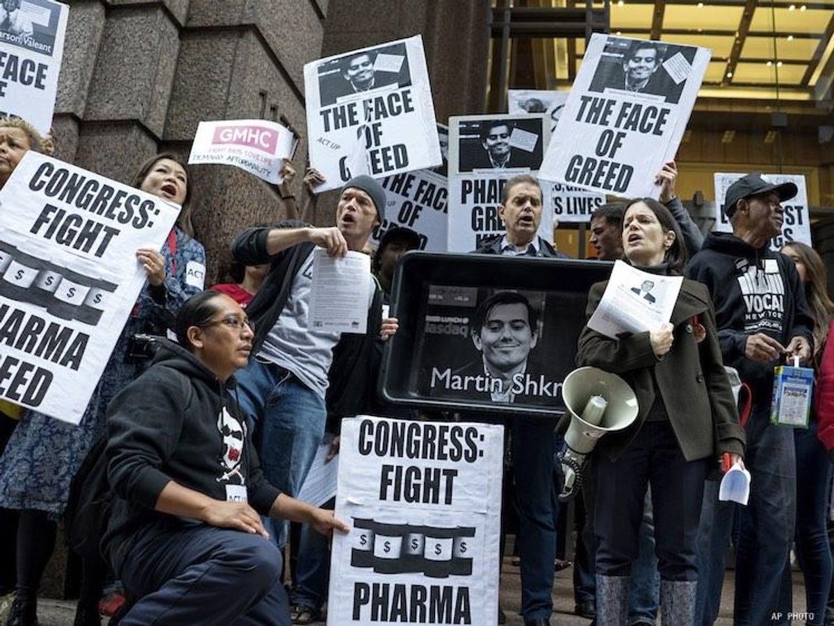 Protest outside Turing Pharmaceuticals over the price increase for Daraprim