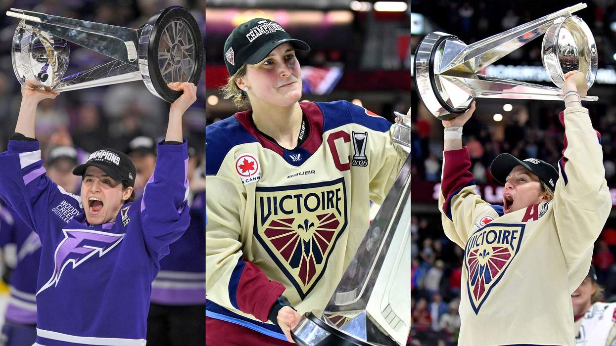 PWHL Walter Cup winner Michela Cava, Marie-Philip Poulin, and Laura Stacey.