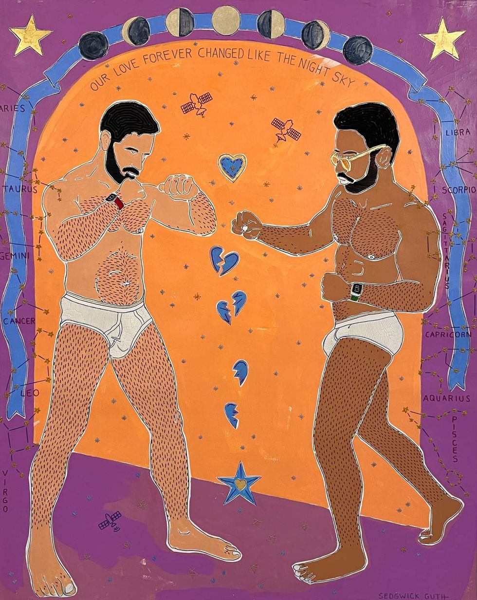 queer artist Sedgwick Guth artwork in the show titled Someday I May Know You Very Well at LA Artbug