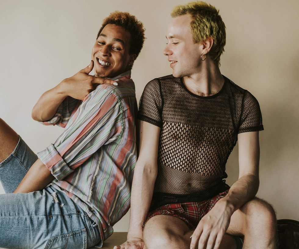 Queer friends sitting together