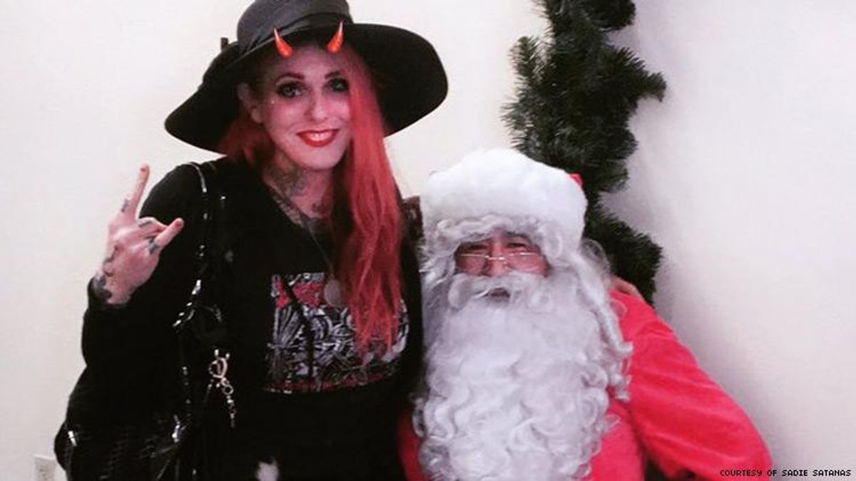 Queer satanist Sadie Satanas visits Santa