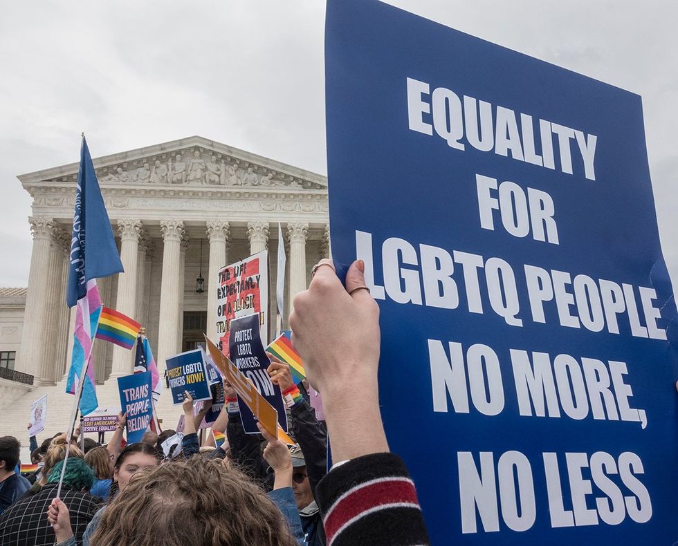 Rally for LGBTQ rights outside Supreme Court WASHINGTON DC 2019