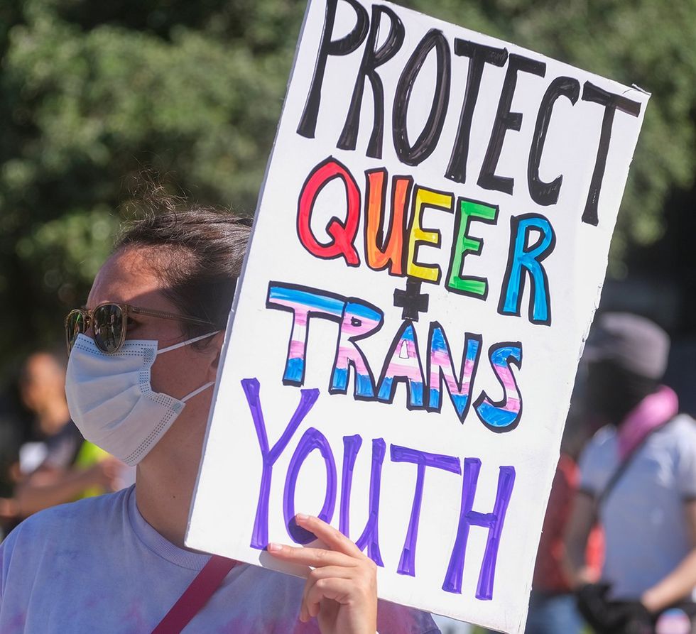rally in support of parental rights and notification policies in schools in downtown Los Angeles, August 22, 2023