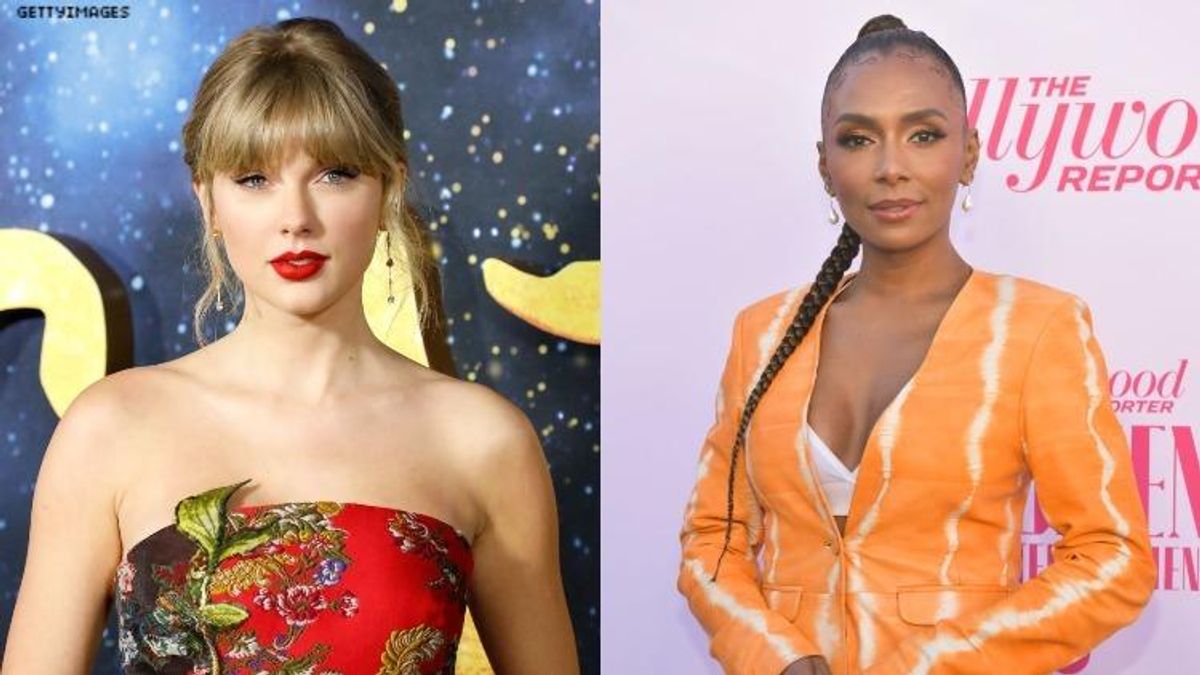 Red carpet photos of Taylor Swift and Janet Mock.