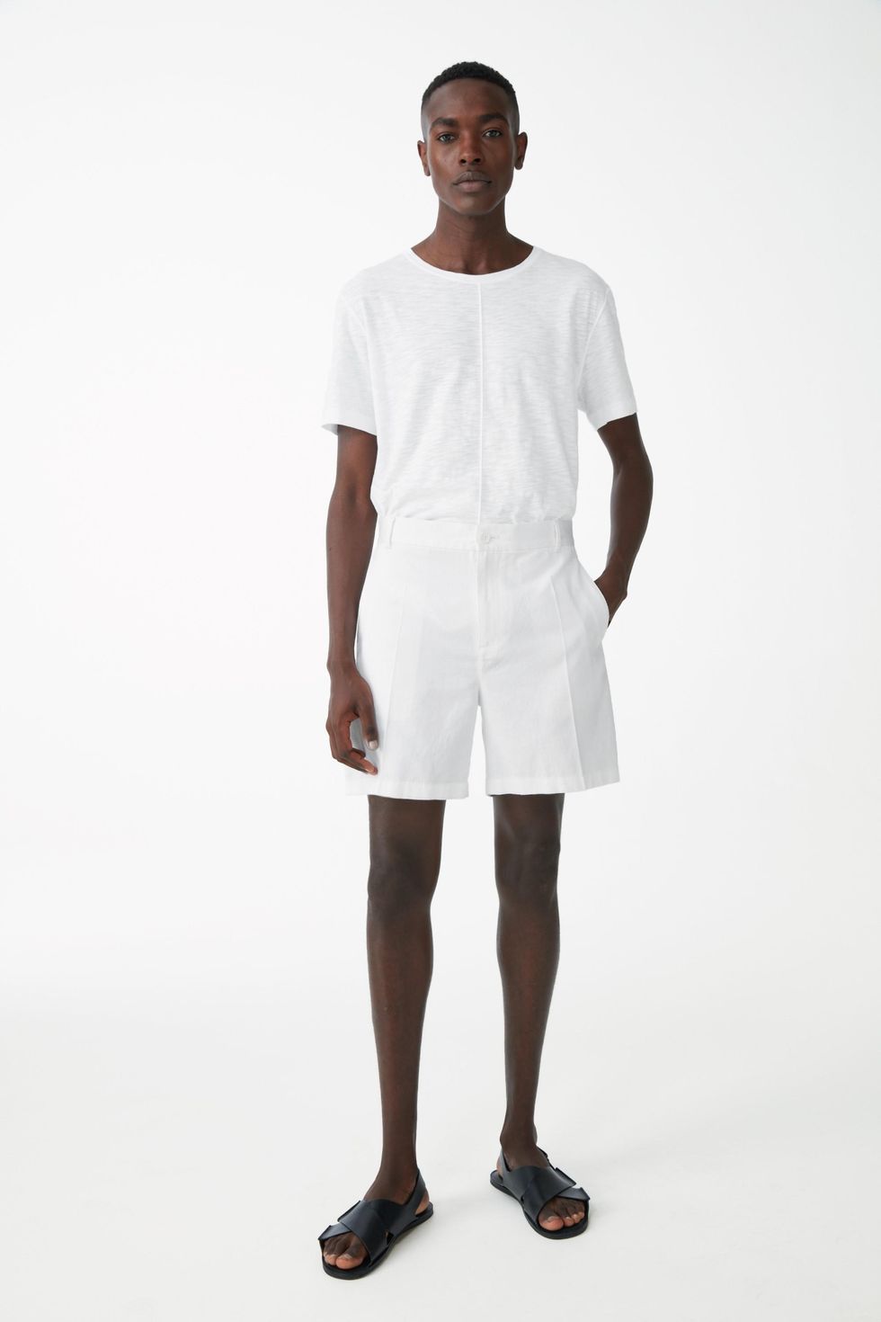 Relaxed Organic Cotton-Linen Shorts