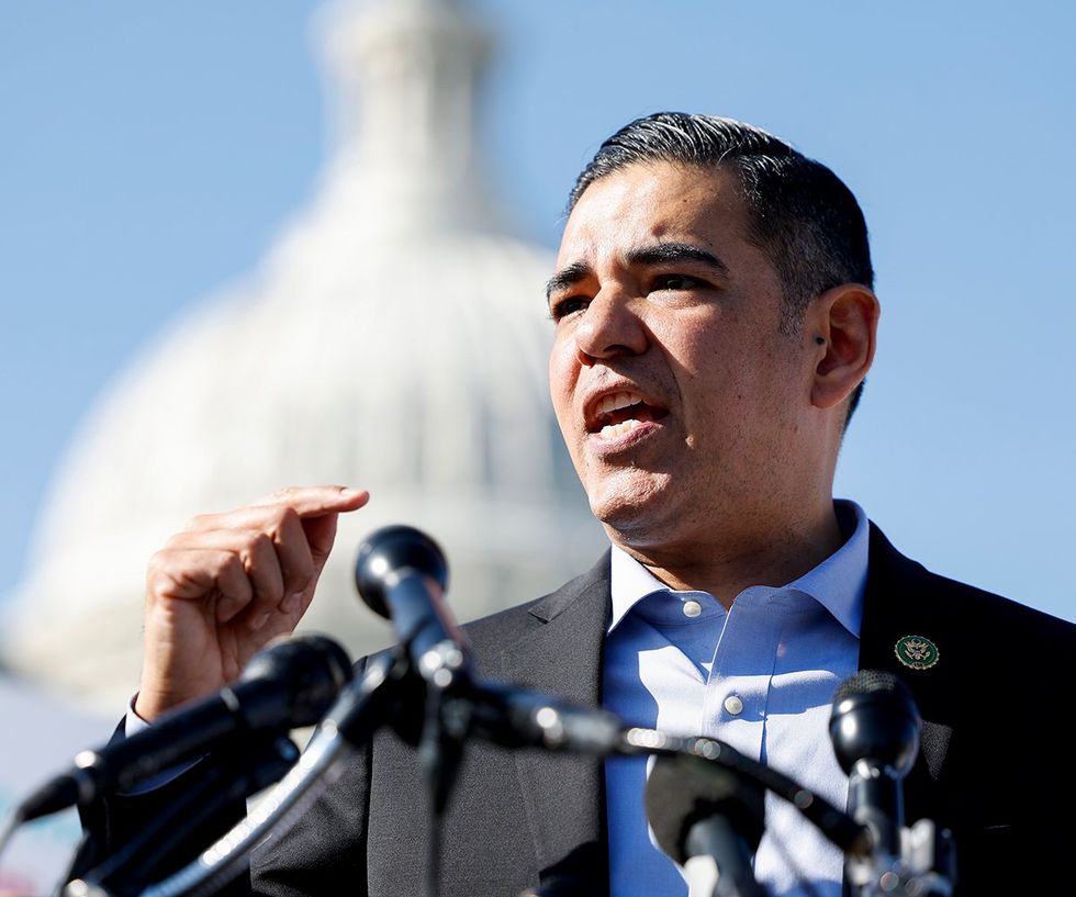 Rep. Robert Garcia (D-CA) speaks at a news conference