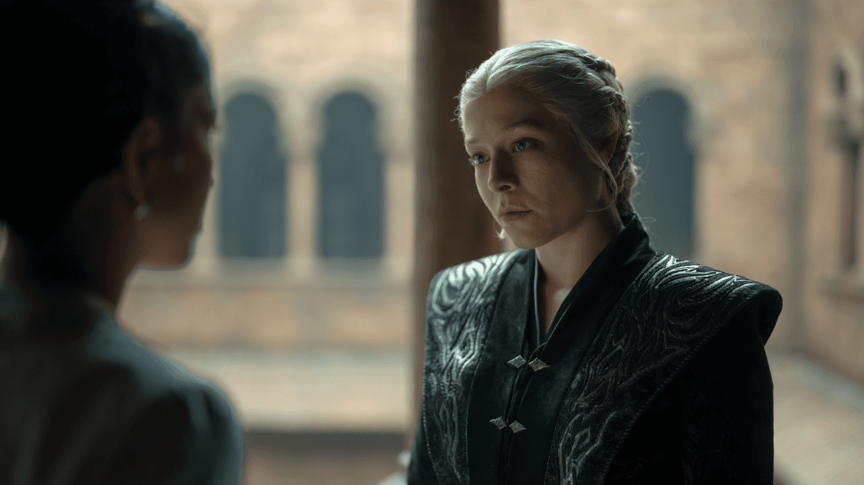 Rhaenyra Targaryen faces Mysaria in House of the Dragon season 3.