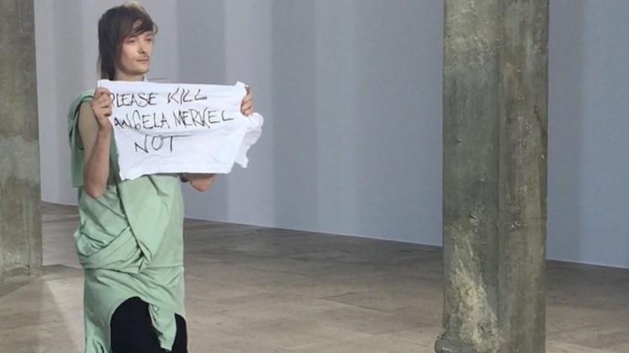 rick owens model protest