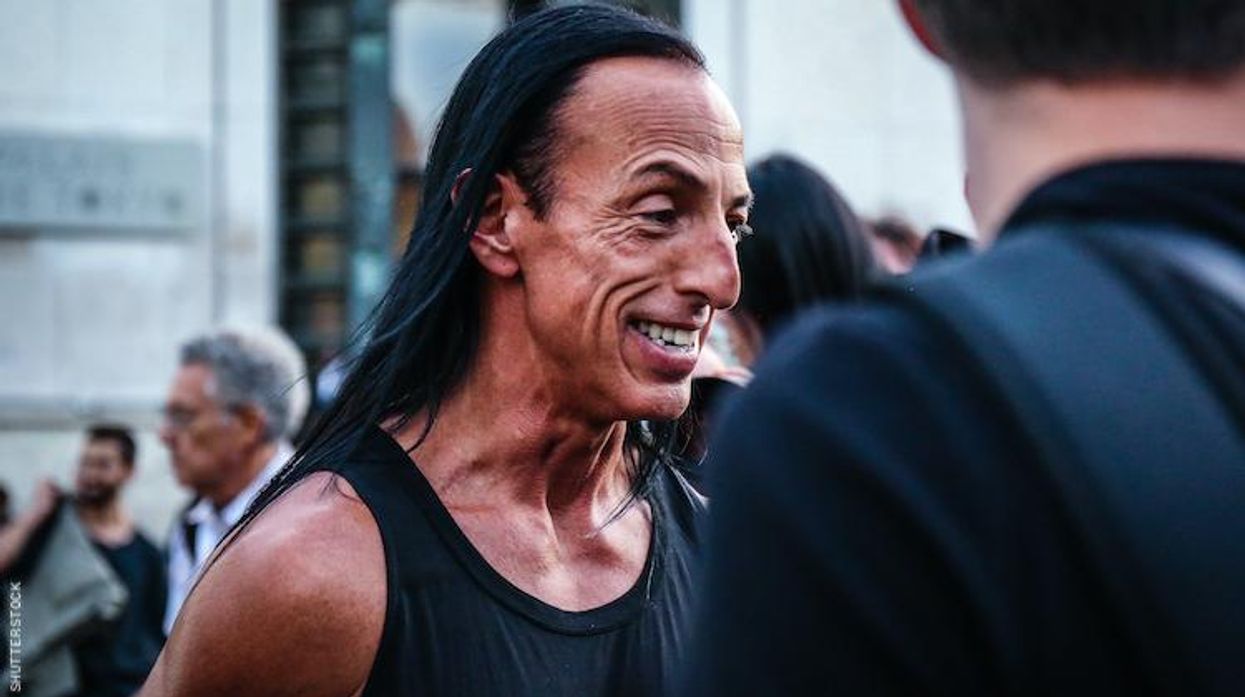 Rick Owens smiling in Paris.