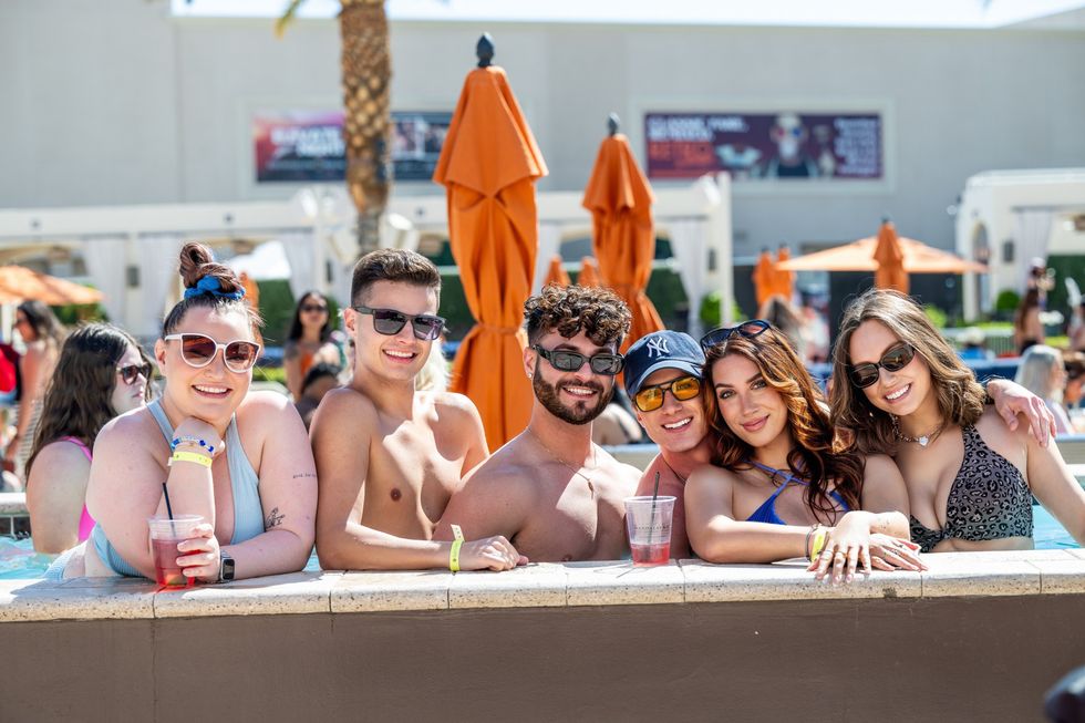 Ricky Cornish and his chosen family at DAYLIGHT Beach Club at Mandalay Bay Resort & Casino.