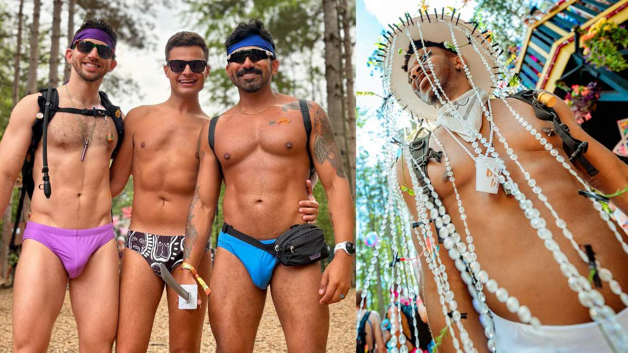 Ricky Cornish with friends at Electric Forest.