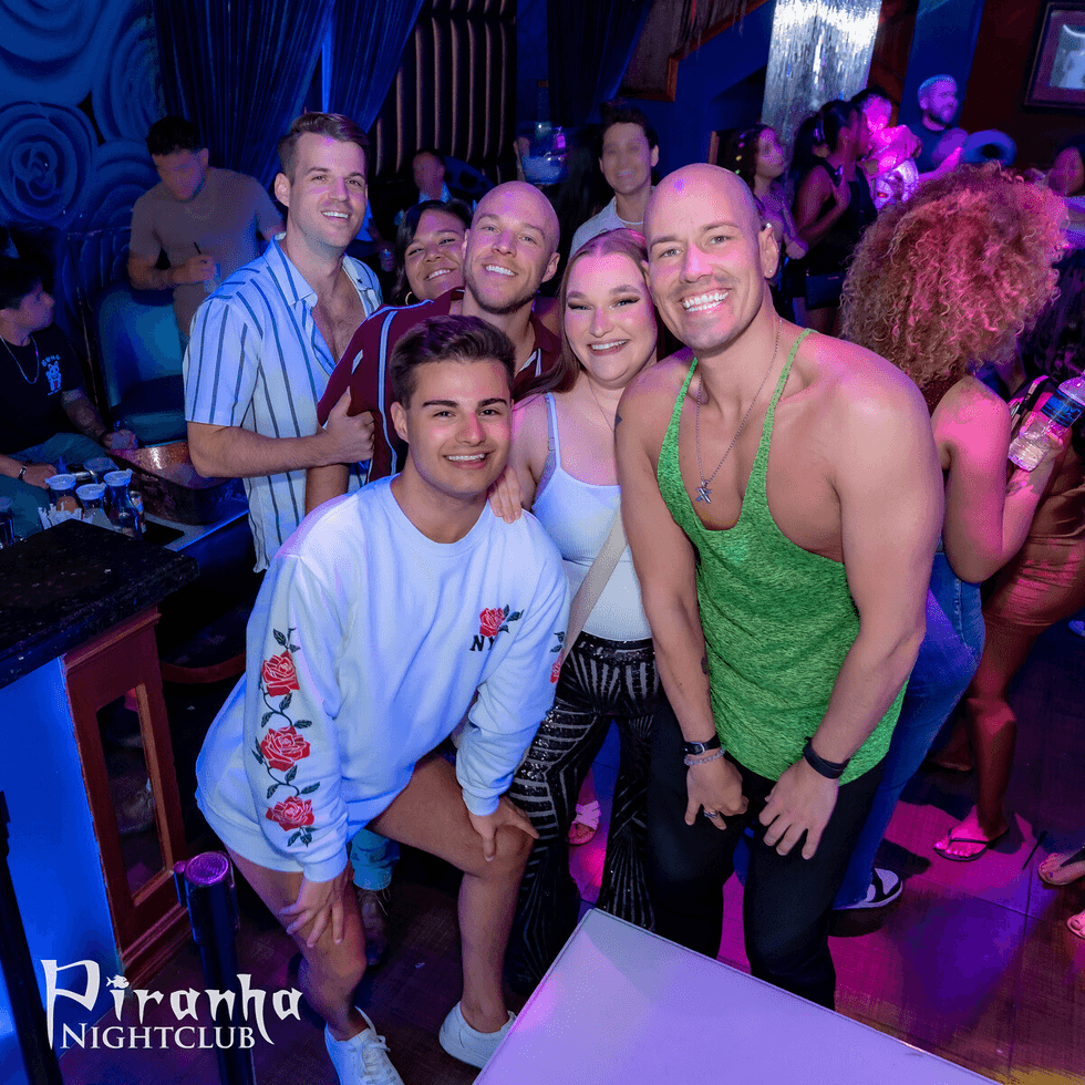 Ricky Cornish with friends at Piranha Nightclub in Las Vegas.