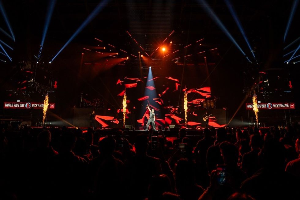Ricky Martin performing at the 2024 World AIDS Day concert