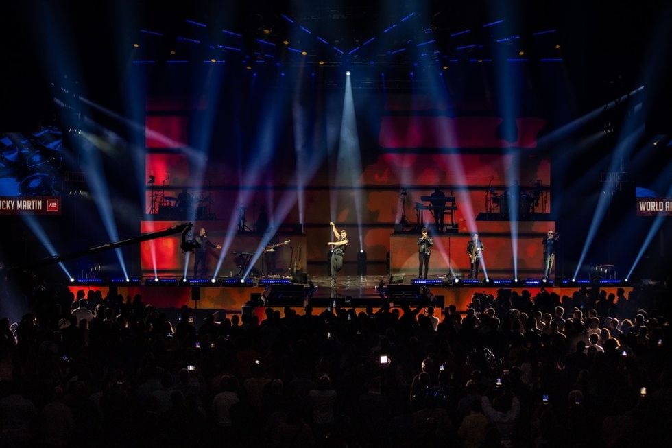 Ricky Martin performing at the 2024 World AIDS Day concert