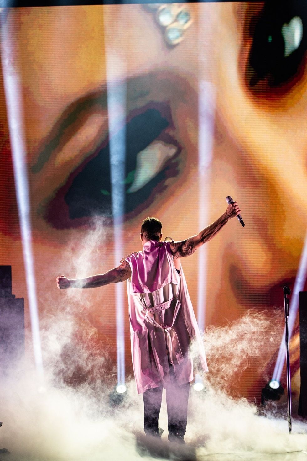 Ricky Martin performing at the 2024 World AIDS Day concert