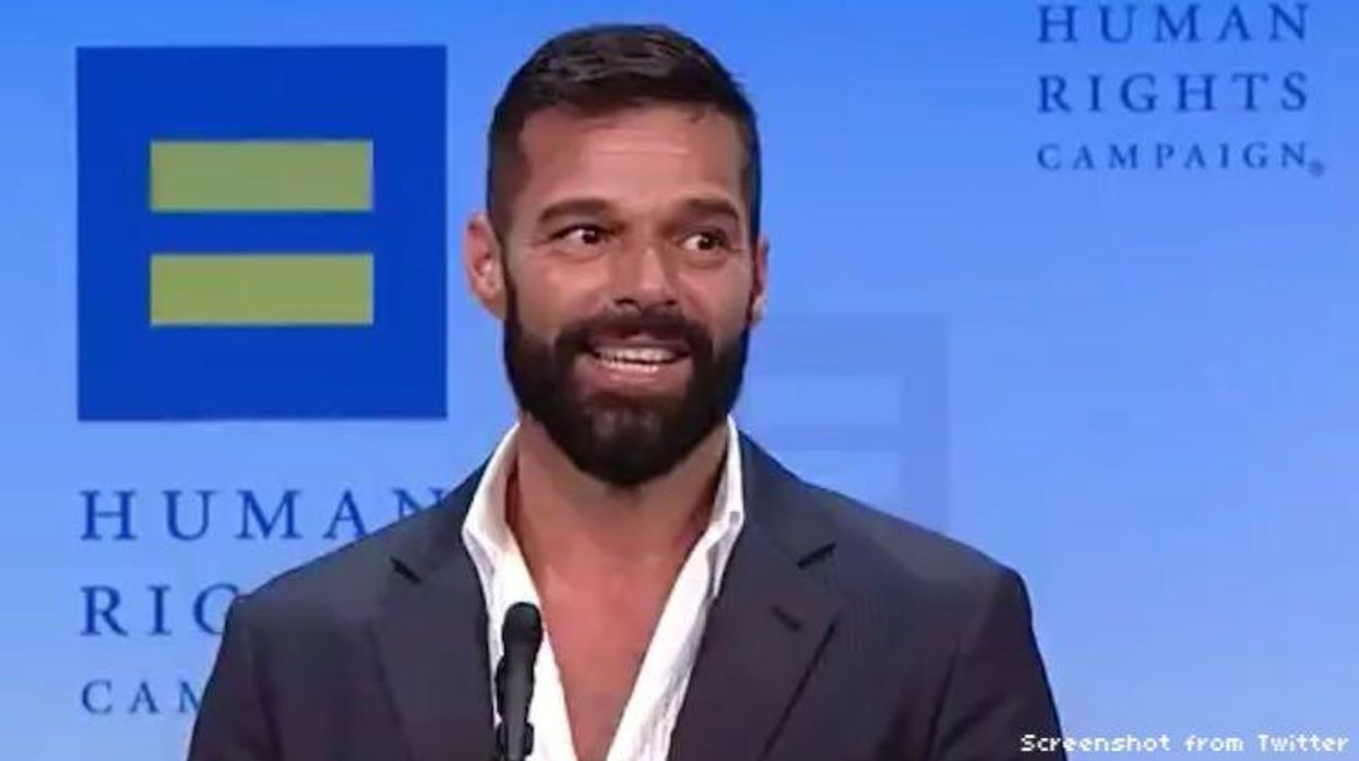 Ricky Martin receiving award at GLAAD