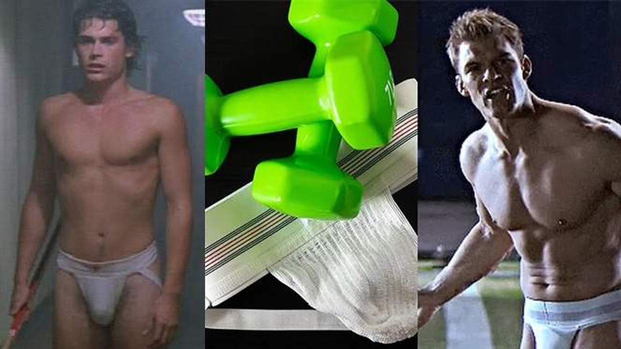 Rob Lowe in Youngblood and Alan Ritchson in Blue Mountain state wore jockstraps