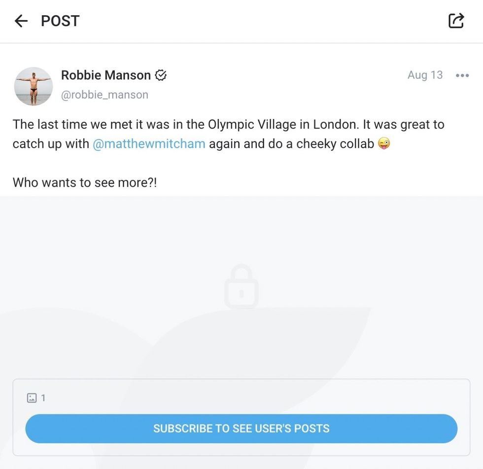 Robbie Manson via OnlyFans