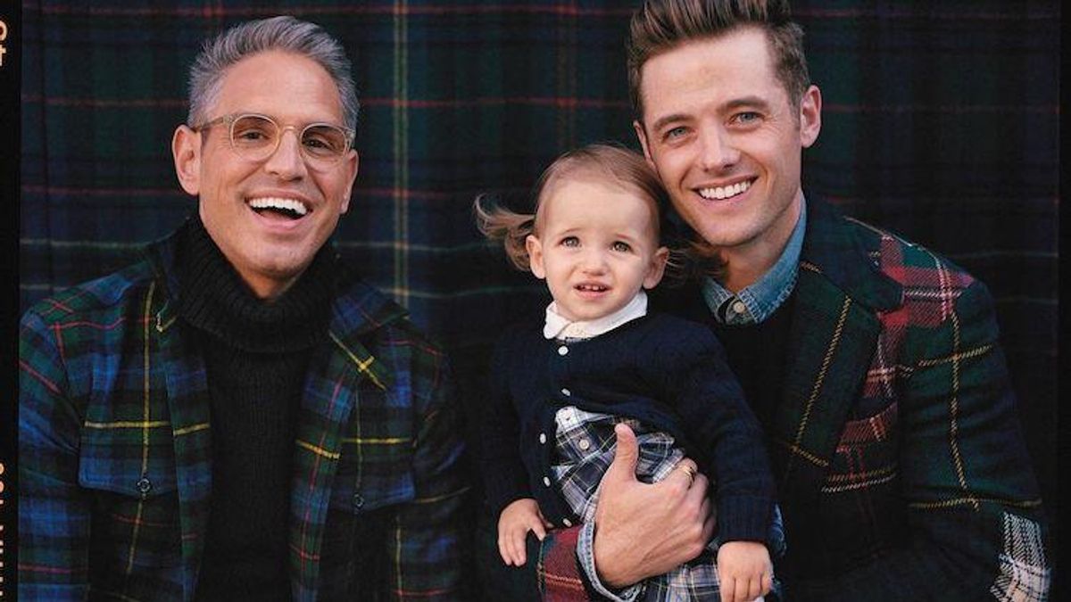Robbie Rogers and Greg Berlanti in Ralph Lauren holiday ad.