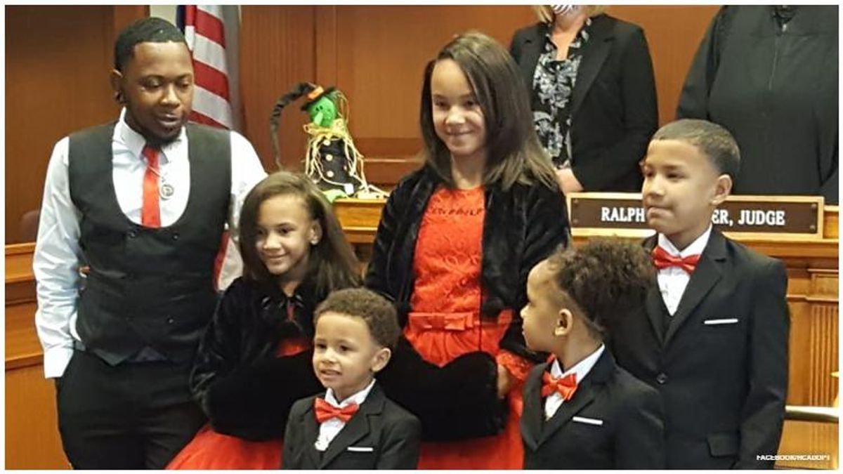 Robert Carter reunites five brothers and sisters in foster care when he adopts all five.