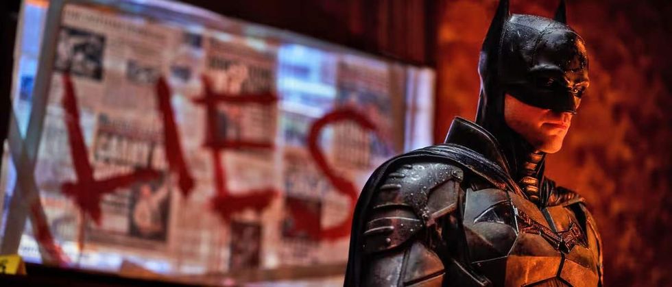 Robert Pattinson as Batman, a.k.a. Bruce Wayne, in The Batman 2022