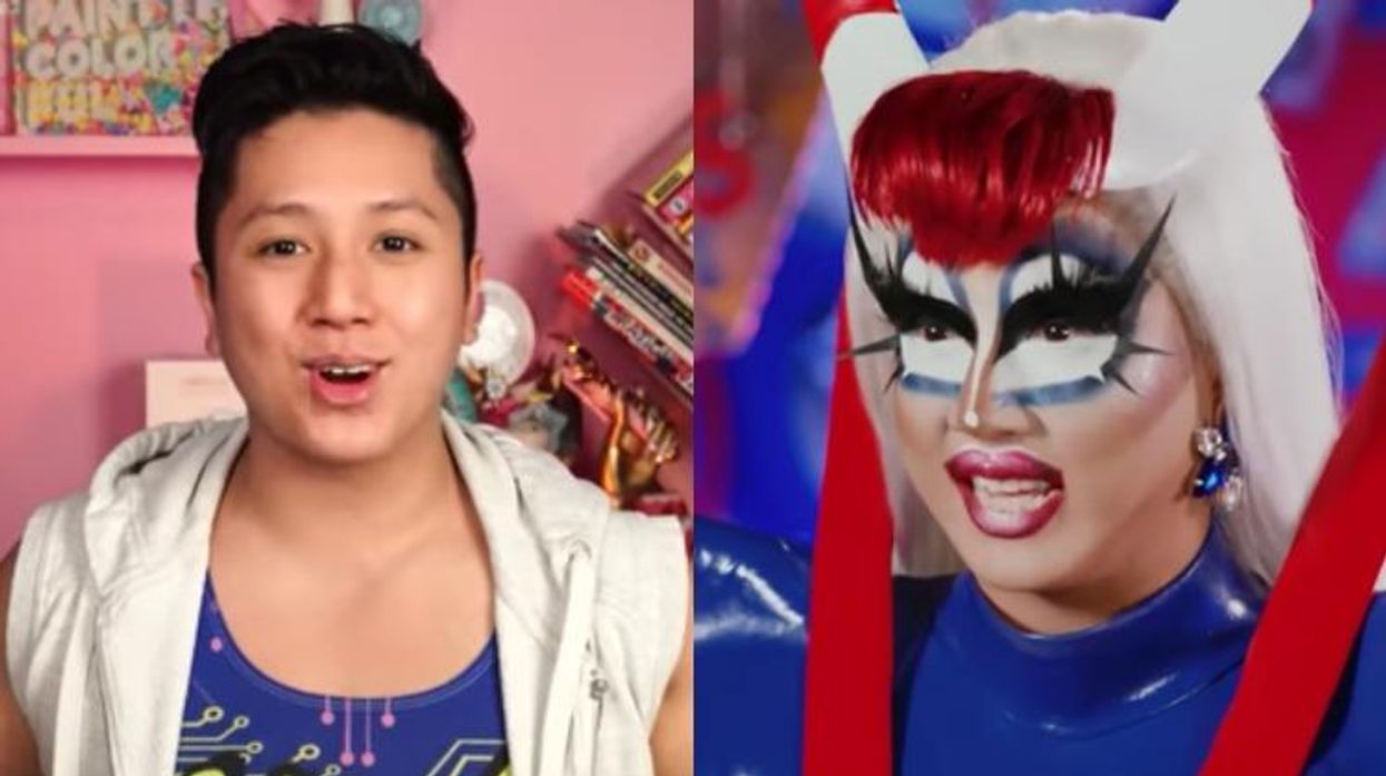 Rock M Sakura in and out of drag.