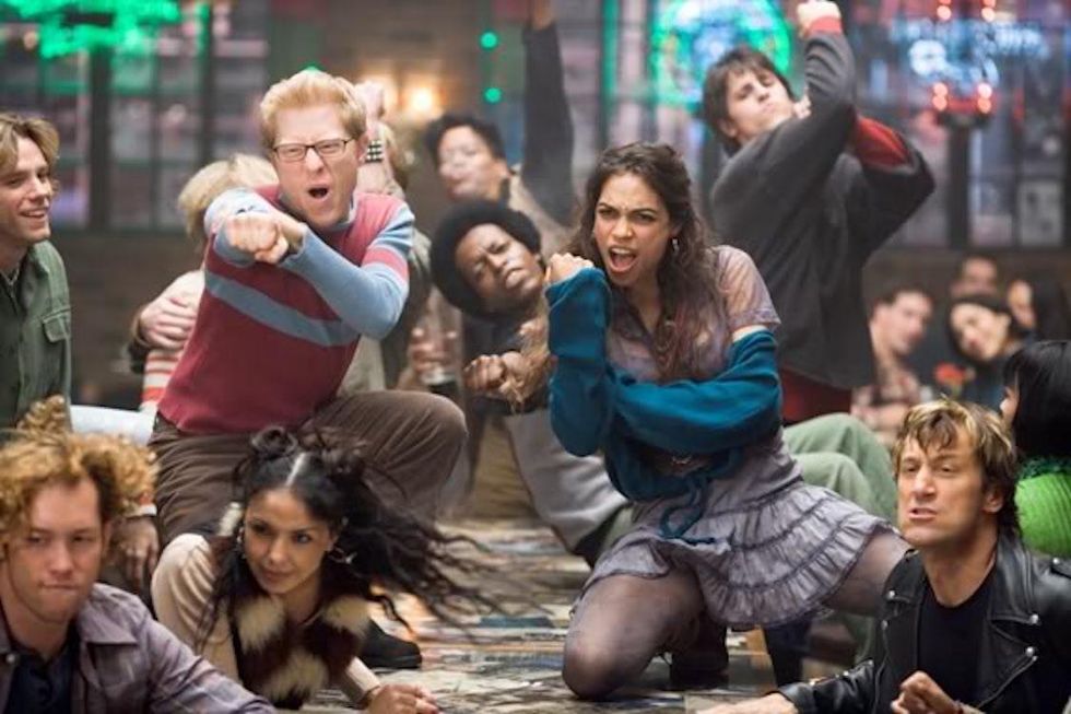 Rosario Dawson and Anthony Rapp in Rent