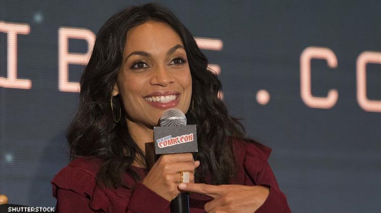 Rosario Dawson on a panel at ComicCon