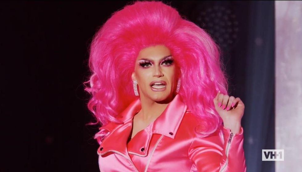 Rose in drag on Drag Race