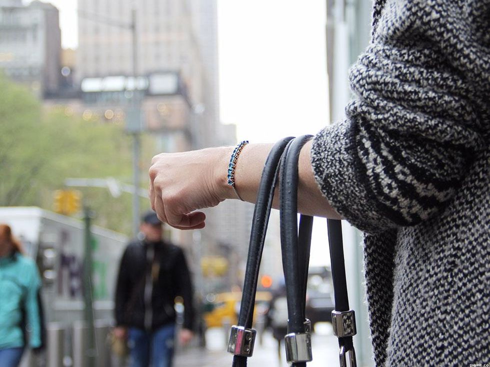 Round London Blue Topaz Bolo Bracelet
