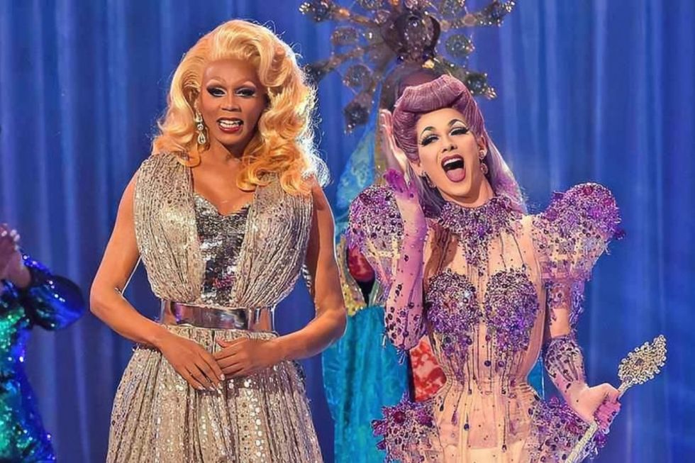 RuPaul and Violet Chachki at the grand finale of RuPaul's Drag Race season 7