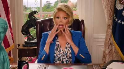 RuPaul as President Gagwell in 'Stop! That! Train!'