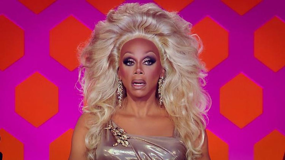 RuPaul at the judging table for Drag Race