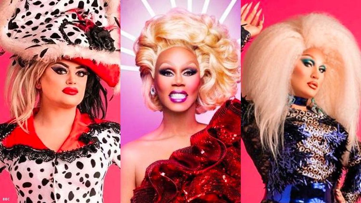 RuPaul, Baga Chipz and The Vivienne from Drag Race U.K.