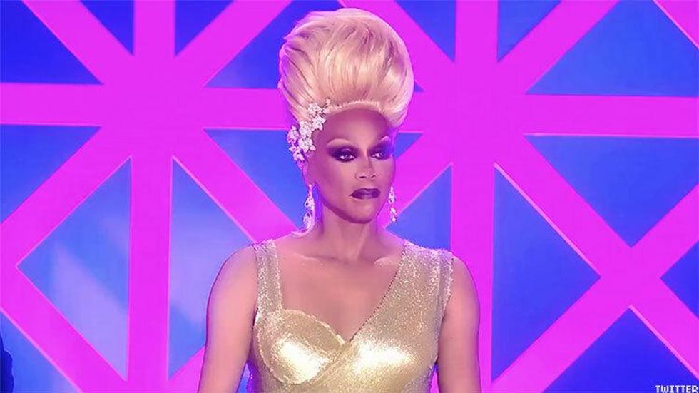 RuPaul in Curtis William Foreman hair on Drag Race UK