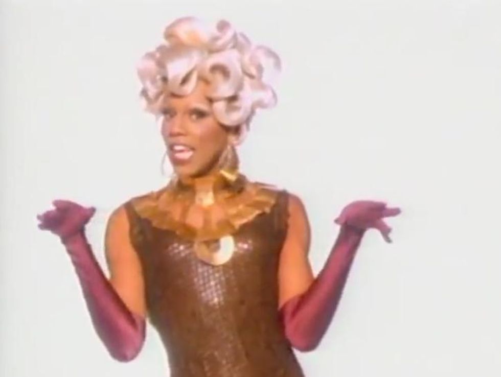 Rupaul in Mizrahi's Leather Sequin Gown