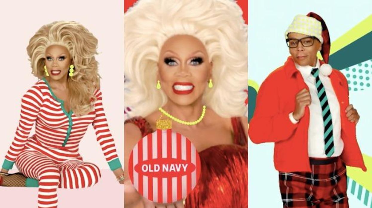 RuPaul in stills from Old Navy ad.