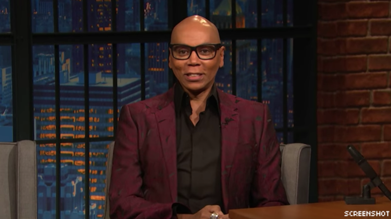 RuPaul on Seth's late night show.