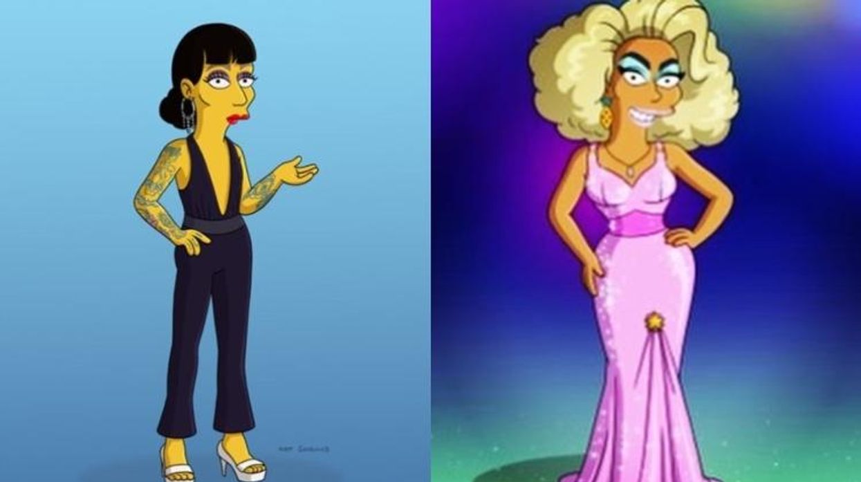 RuPaul, The Simpsons, Raja, Homer Simpson, Marge Simpson, RuPaul's Drag Race, Bart Simpson, Lisa Simpson, Maggie Simpson