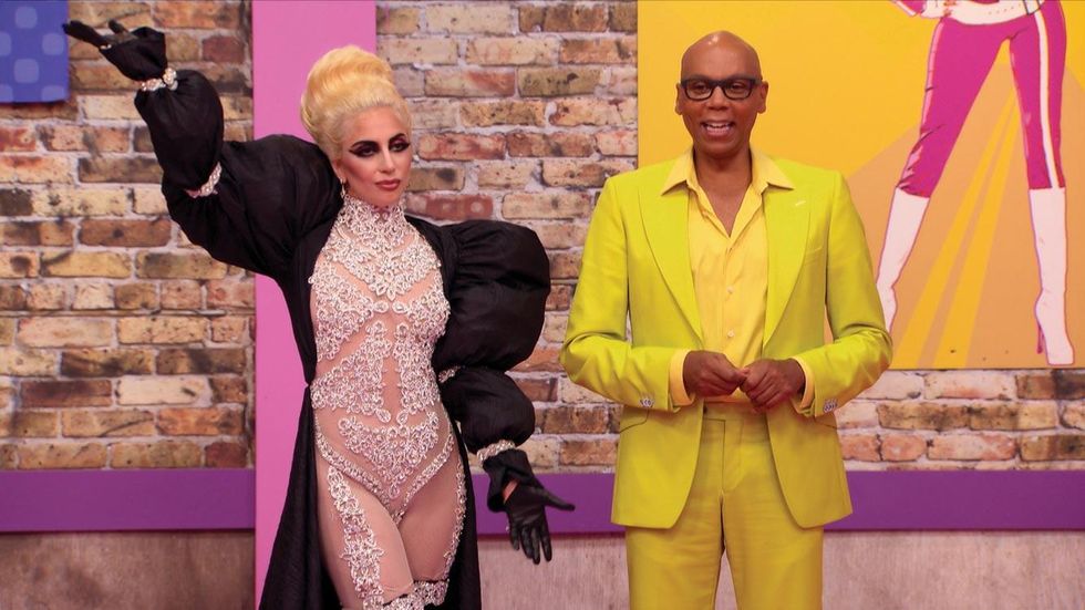 RuPaul with Lady Gaga on Drag Race: Season 9