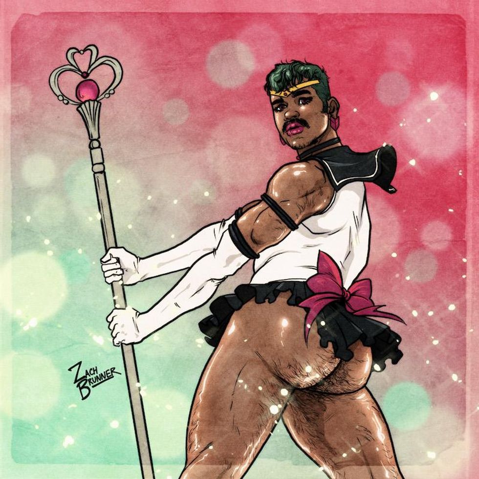Sailor Scouts as gay men art by Zachary Brunner
